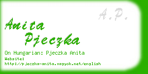 anita pjeczka business card